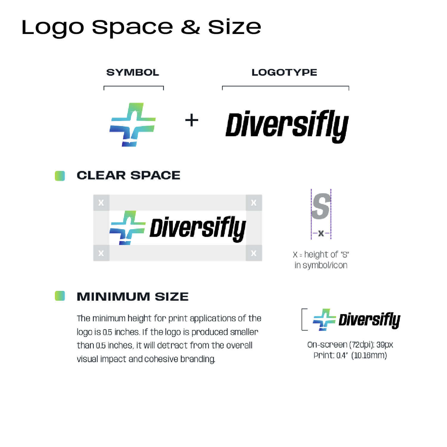 Diversifly logo space and size