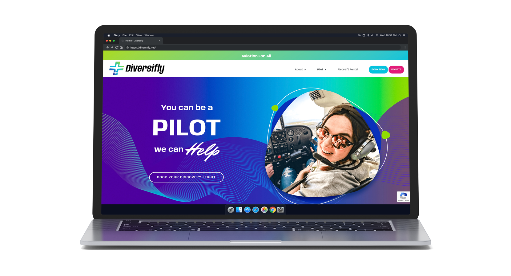 Diversifly website mockup